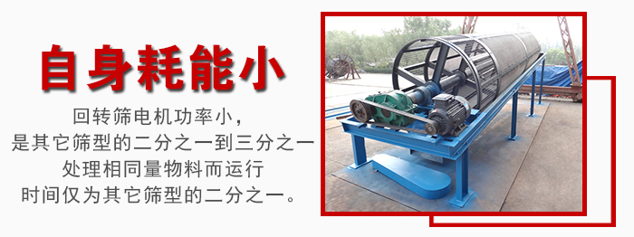 滾筒篩耗能小，使用壽命長，維修方便
