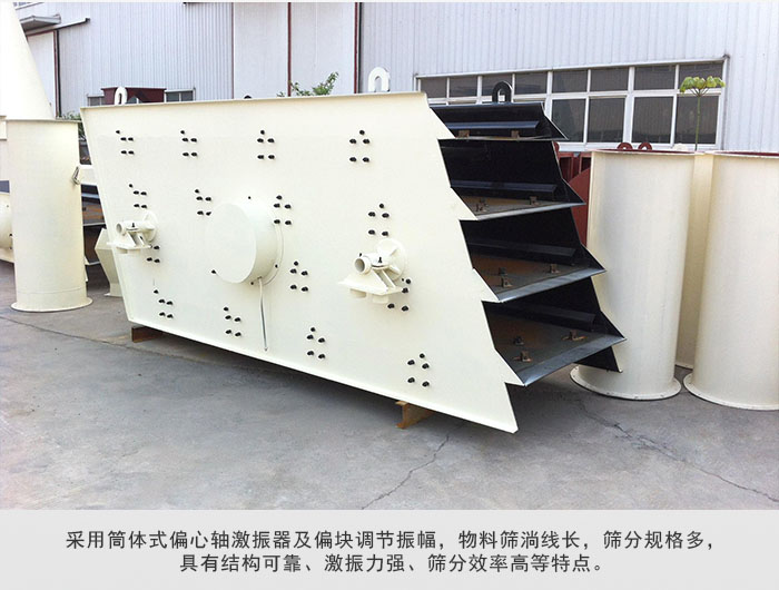 圓振動(dòng)篩 采用筒體式偏心軸激振器及偏心塊調(diào)節(jié)振幅。